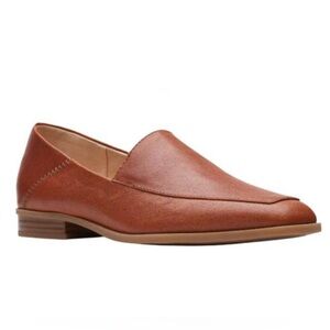Clarks Sarafyna Freva Leather Flat, Brown 9M